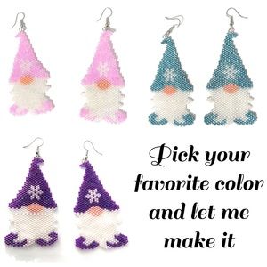 Hand Beaded Snowflake Gnome